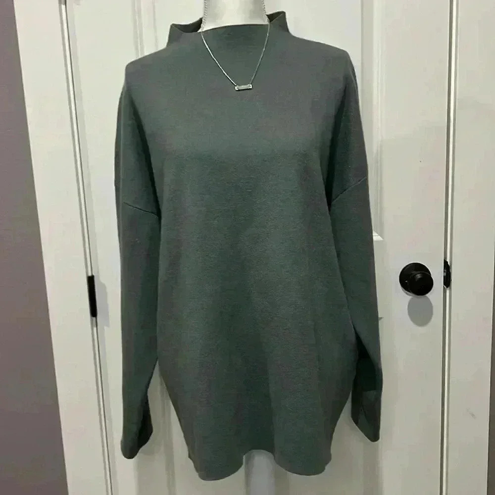 NWOT A DIP OF DARLING  MOCK-NECK SWEATER IN SAGE GREEN XXL